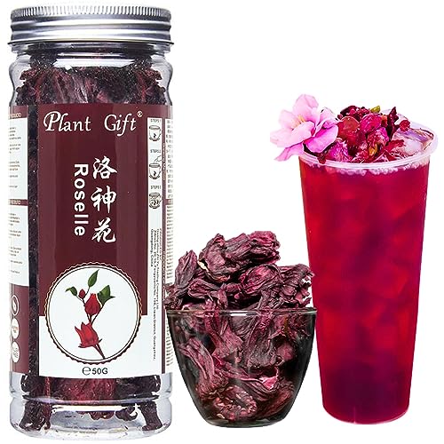 Plant Gift Roselle Hibiscus, Hibiscus Tea 洛神花 oselle Hibiskus, Hibiskustee, Bio, Hibiscus blüht Rosellee Tee, Hibiscustee, Getrocknete Hibiscus chinesische Gesundheit 50g / 1.76oz von Plant Gift