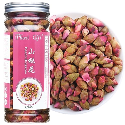 Plant Gift Wlid Peach Blossom Flowers 80G/2.82oz 山桃花 Wlid Pfirsichblütenblüten Trockenen Gesundheitstee, Ringelblume Tee, reiner Kräutertee, Pfirsichblütentee, Koffeinfrei, kein GVO, chinesischer Tee von Plant Gift