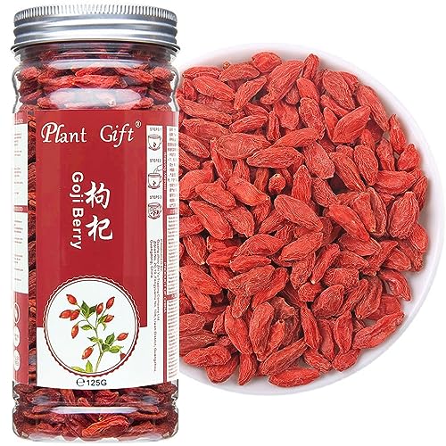 PlantGift Goji Berries 125G/4.4oz 枸杞 für Back- und Tees, Smoothies, Antioxidantes Superfood, sonnengetrocknet, Keto, Veganer, Nicht-Gentor von Plant Gift