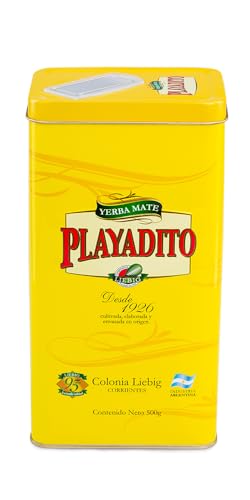 Playadito - Yerbero de Chapa enthält 500g Yerba Mate mit Sticks Ideal zum Teilen mit Freunden Playadito - Yerbero de Chapa enthält 500g Yerba Mate mit Sticks Ideal zum Teilen mit Freunden von Playadito