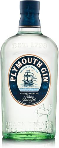 Plymouth Navy Strength Gin – Hochprozentiger Dry Gin mit dezenter Wacholdernote und ausgewogenen Zitrusaromen – Für experimentierfreudige Genießer und passionierte Bartender – 1 x 0,7 l von Plymouth