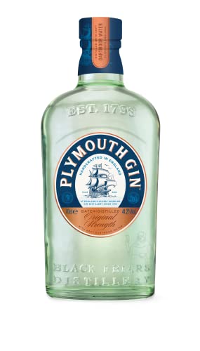Plymouth Original Strength Dry Gin – Edler und hochwertiger Premium-Wacholderschnaps – Nach Dry Gin-Art hergestellt – 1 x 0,7 l | 700 ml (1er Pack) von Plymouth