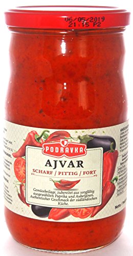 Podravka Ajvar scharf Gemüsemischung 690g/720ml Glas von Podravka