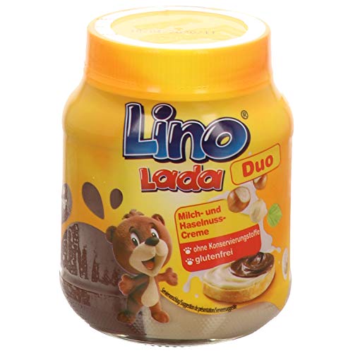 Podravka Lino Lada Duo Haselnuss-Creme, Feiner Brotaufstrich aus Haselnüssen und Kakao, (1 x 400 g) von Podravka
