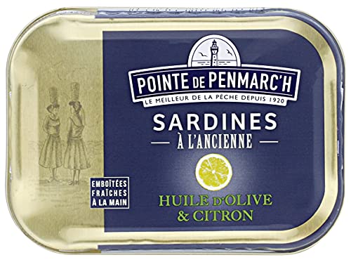 Sardinen in nativem Olivenöl Extra mit Zitrone 115 g von Pointe de Penmarc'h / Frankreich von Pointe de Penmarc'h