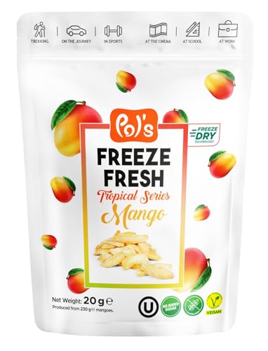 POL'S FREEZE FRESH Gefriergetrocknete Mango 100% süße Mango, Obst Chips Mango, ohne Zuckerzusatz, vegan, laktosefrei, glutenfrei POL'S FREEZE FRESH Gefriergetrocknete Mango 100% süße Mango, Obst Chips Mango, ohne Zuckerzusatz, vegan, laktosefrei, glutenfrei von Pol´s