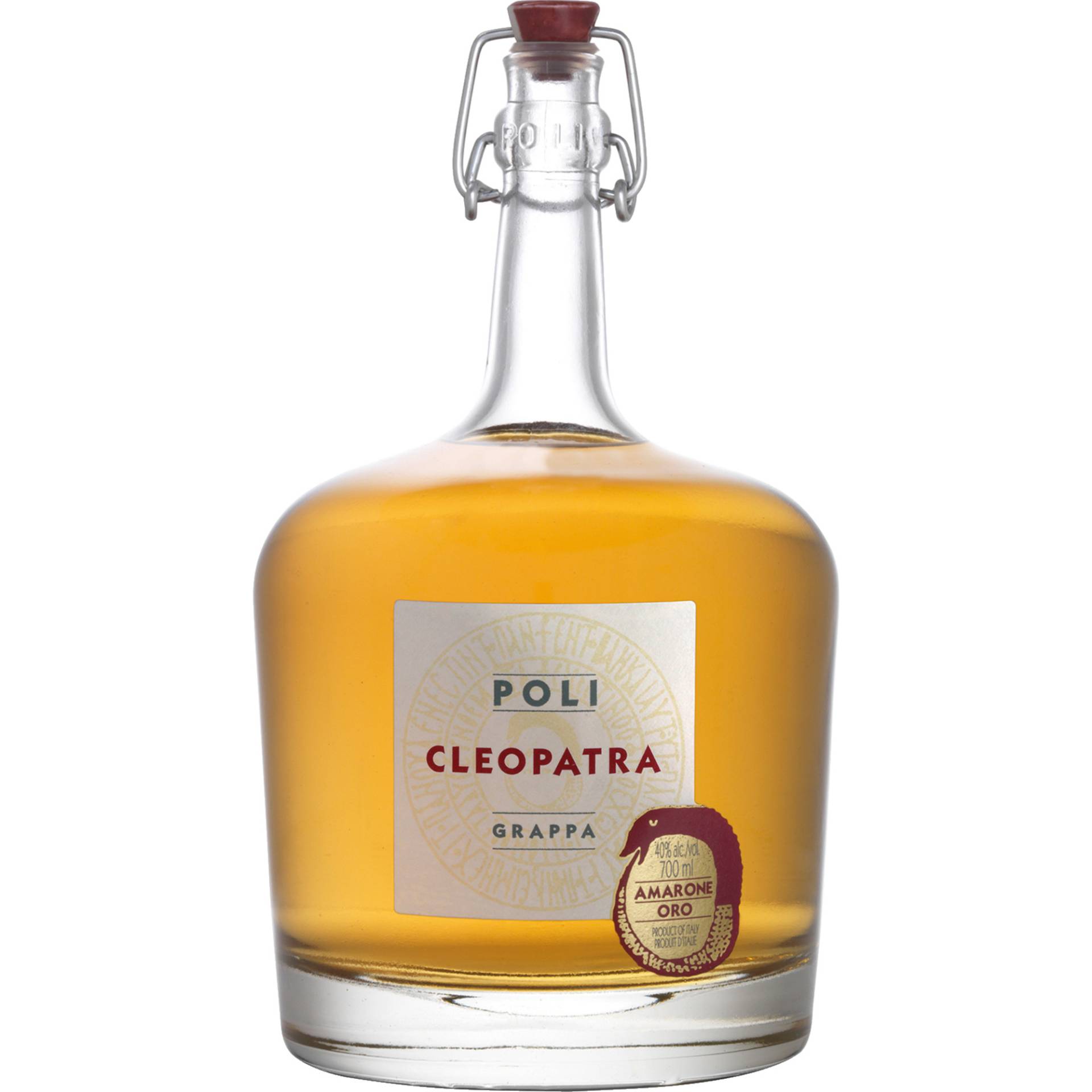 Cleopatra Grappa Amarone Oro, 0,70 L, 40% Vol., Spirituosen von Poli Distillerie - via Marconi, 46 - 36060 Schiavon (Veneto) - Italia