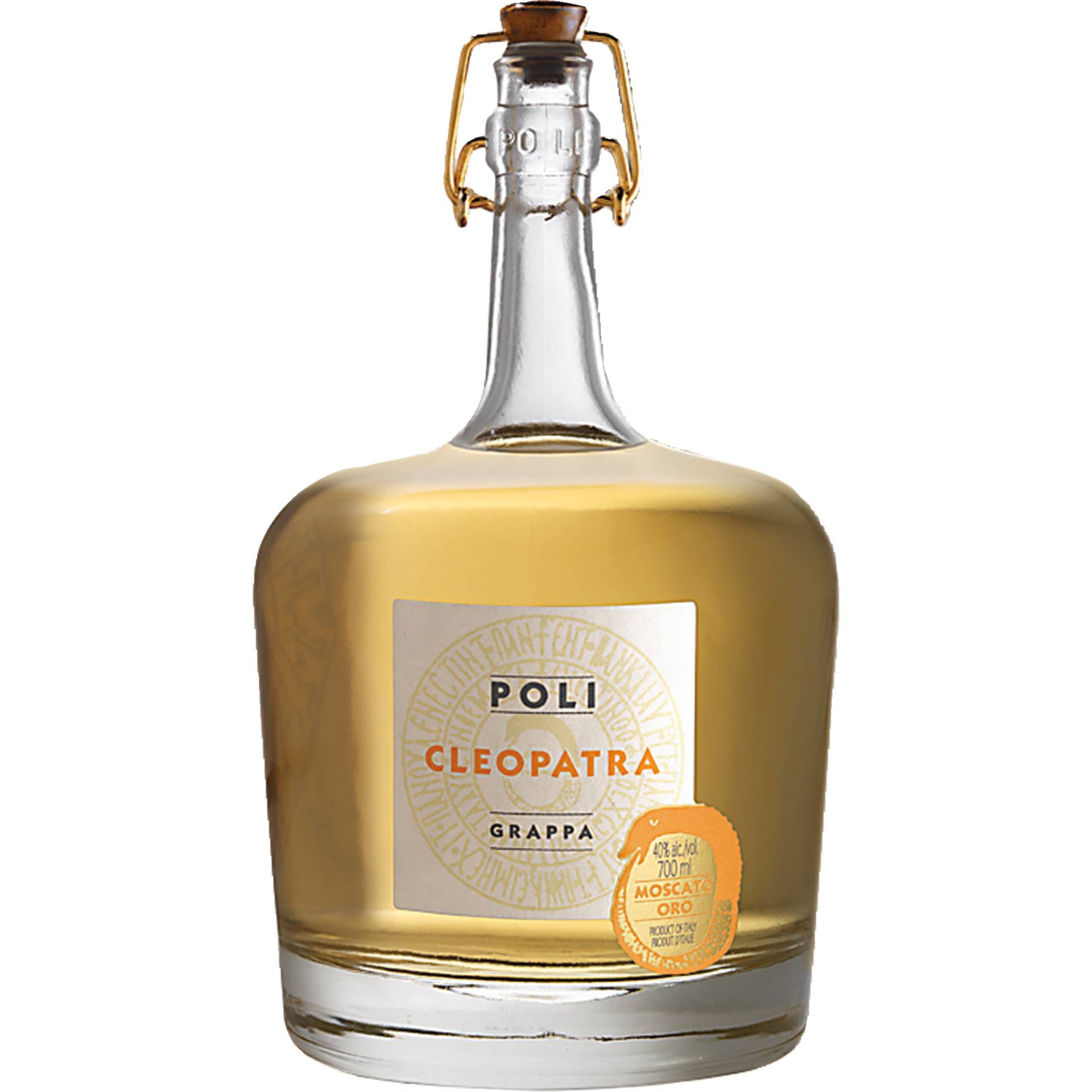 Cleopatra Grappa Moscato Oro, 0,70 L, 40% Vol., Spirituosen von Poli Distillerie - via Marconi, 46 - 36060 Schiavon (Veneto) - Italia