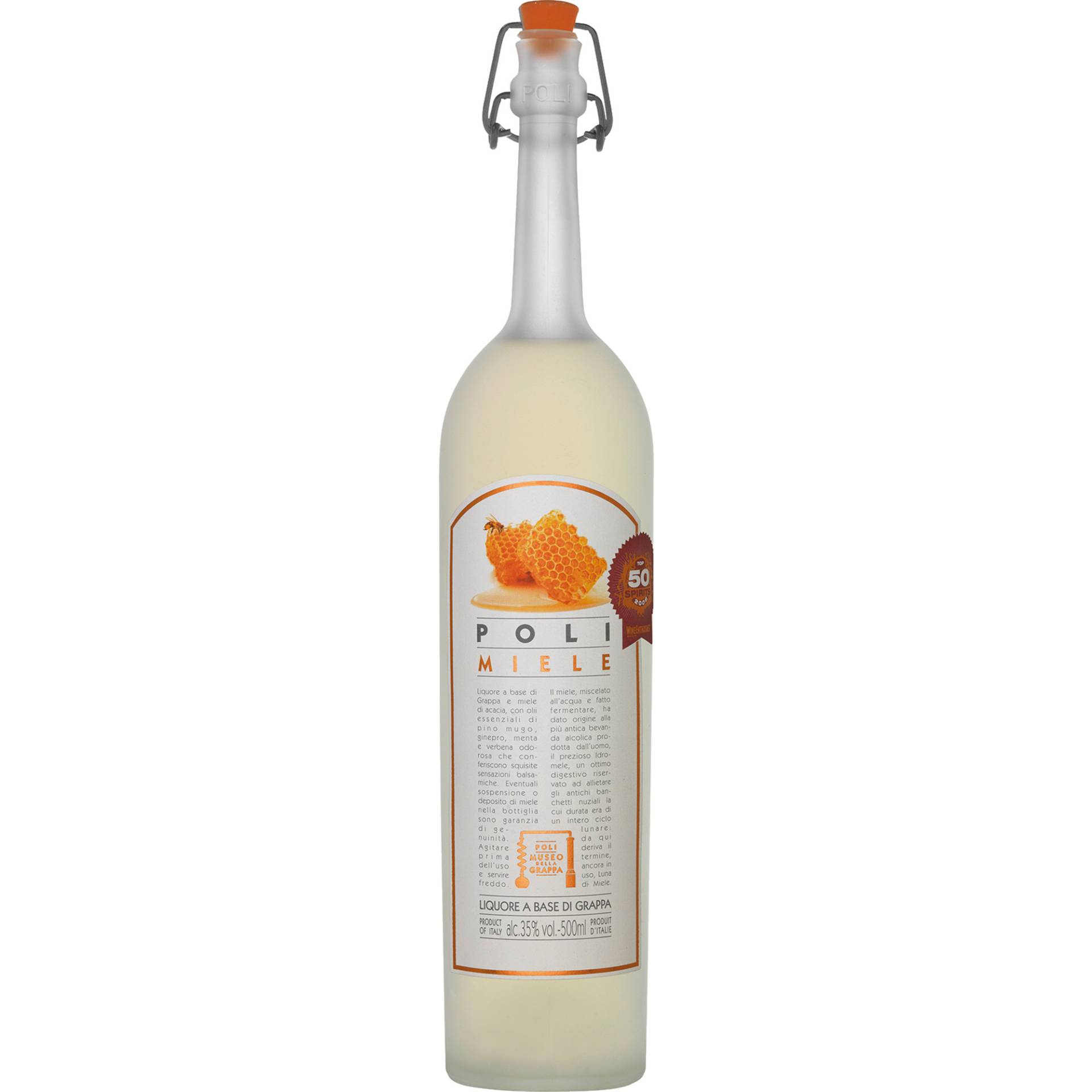 Grappa Poli Miele, 0,50 L, 35% Vol., Spirituosen von Poli Distillerie - via Marconi, 46 - 36060 Schiavon (Veneto) - Italia