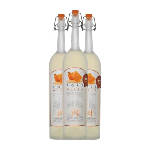 Grappa Poli Miele Medium Flasche 50 cl (Karton mit 3 Medium Flasche von 50 cl) von Poli Distillerie