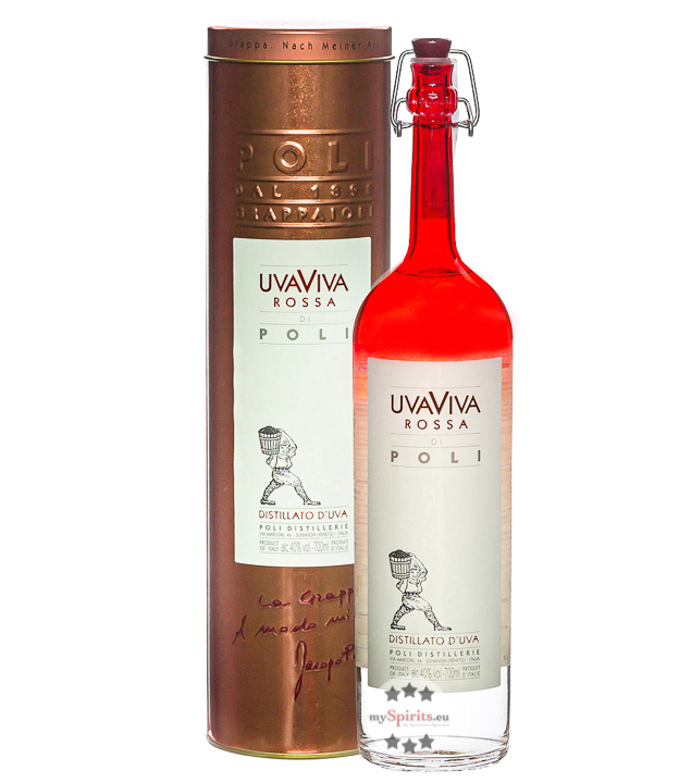 Poli UvaViva Rossa Brand aus Trauben (40 % Vol., 0,7 Liter) von Poli Distillerie