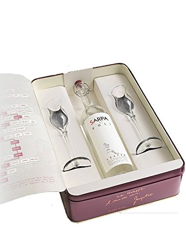 Jacopo Poli Copper Box Sarpa di Poli Grappa 0,7 Liter + 2 Gläser in Grappa Box von Poli