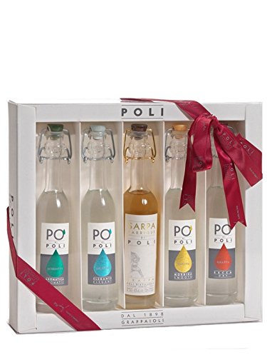 Jacopo Poli Sarpa di Poli Baby Pack 5 x 0,1 Liter Grappa Italien in Geschenkpackung von Poli