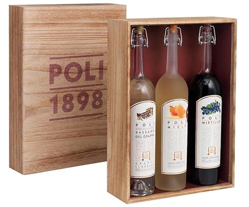 POLI CONFEZIONE IN LEGNO 3 GRAPPE POLI DA 50 CL von Poli