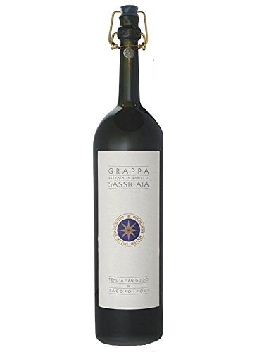 Poli Barili Di Sassicaia Grappa Italien 0,5 Liter mit 2 Gläsern in goldener Box von Poli