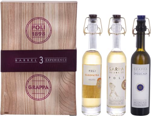 Poli Grappa Baby Pack ORO 40% Vol. 3x0,1l in Holzkiste von Poli