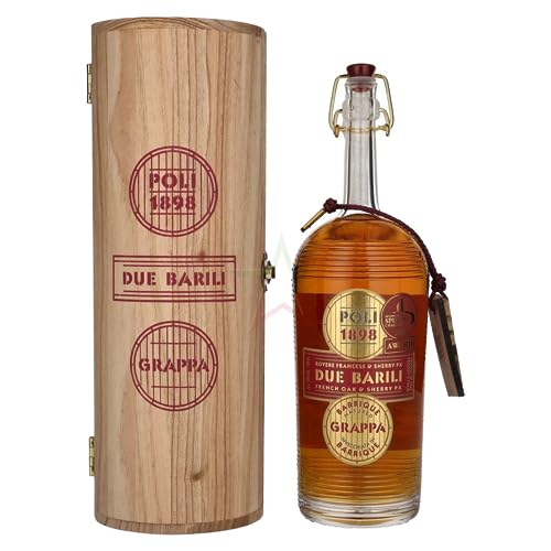 Poli Grappa Barrique Due Barili in Holzkiste 40,00% 0,70 Liter von Poli