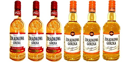 AKTION 3 mal Zoladkowa Gorzka und 3 mal Zoladkowa Gorzka Black Cherry Schwarzbeere Gesamt 6 Flaschen von Geakv