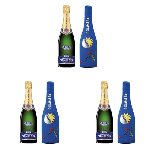 Pommery Brut Royal Champagner mit kühlender Neopren Icejacket Matta Mond (1 x 0.75 l) (Packung mit 3) von Pommery