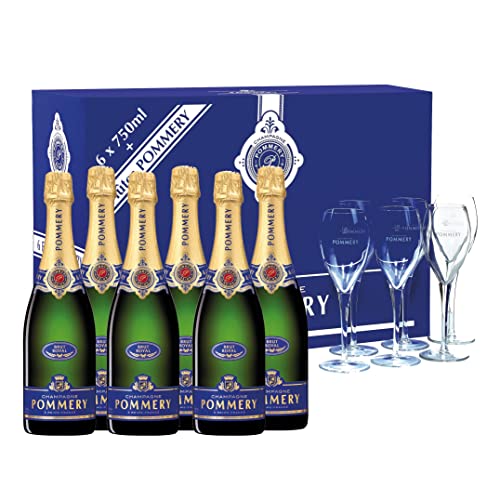 Pommery Champagner Royal Brut + 6 Gläser 12,5% 6-0,75l Flasche Pommery Champagner Royal Brut + 6 Gläser 12,5% 6-0,75l Flasche von Pommery