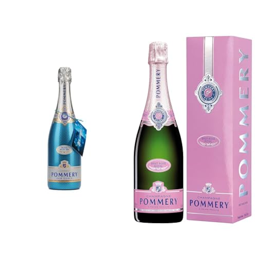 Pommery Royal Blue Sky Champagner Drinking on Ice (1 x 0.75 l) & Brut Rose Champagner mit Geschenkverpackung (1 x 0,75 l) von Pommery