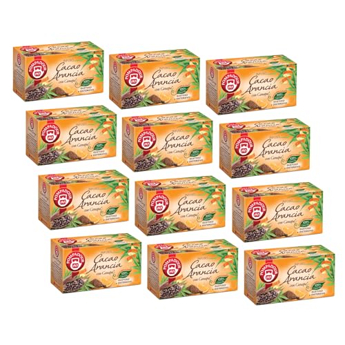 Pompadour® | Kakaobohnen und Orange zum Aufguss | Relax Orangen- und Kakao-Kräutertee in Beuteln – 12 x 20 Filter (432 g) | Aufguss ohne Koffein von Pompadour