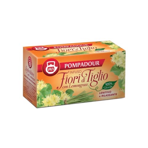 Pompadour | Lindenblüten- und Zitronengras-Aufguss | 100 % natürlicher beruhigender und entspannender Kräutertee ohne Koffein – 20 Filter Pompadour | Lindenblüten- und Zitronengras-Aufguss | 100 % natürlicher beruhigender und entspannender Kräutertee ohne Koffein – 20 Filter von Pompadour