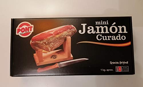 Mini Jamon Curado mit Schinkenhalter + Messer 1 Kg. von Pont