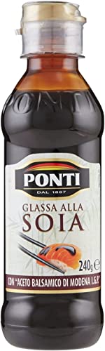 12x Ponti Glassa alla Soia Gastronomische Glasur Sauce Soja Würzsaucen 240g mit Balsamico-Essig von Modena IGP von Ponti