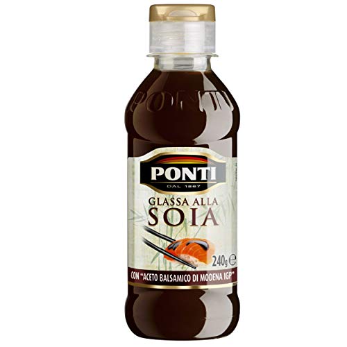 6x Ponti Glassa alla Soia Gastronomische Glasur Sauce Soja Würzsaucen 240g mit Balsamico-Essig von Modena IGP 6x Ponti Glassa alla Soia Gastronomische Glasur Sauce Soja Würzsaucen 240g mit Balsamico-Essig von Modena IGP von Ponti