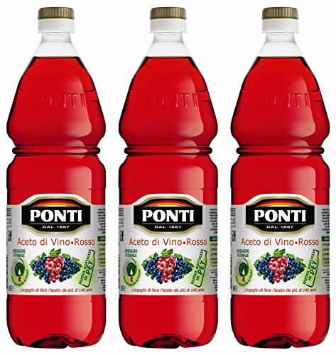 Rotweinessig PONTI (3 X 1000ml) in PET Flasche - Aceto di Vino Classico Rosso von Vittleitaly
