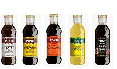 Testpaket Ponti Glassa Gastronomische Glasuren Würzsaucen 5 Stück Ingwer Glasur - Soja Glasur - Glasur mit Zitronensaft - Glasur mit Kurkuma - Balsamico Essig glasieren Testpaket Ponti Glassa Gastronomische Glasuren Würzsaucen 5 Stück Ingwer Glasur - Soja Glasur - Glasur mit Zitronensaft - Glasur mit Kurkuma - Balsamico Essig glasieren von Ponti