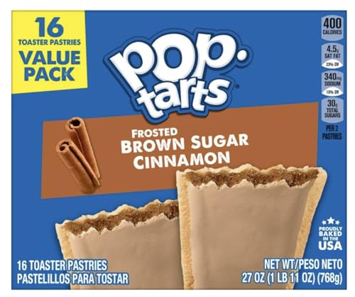 Kellogg's Pop-Tarts Vorteilspack, Brown Sugar Cinnamon Toaster Gebäck, 50 ml (16 Stück) von Pop Tarts