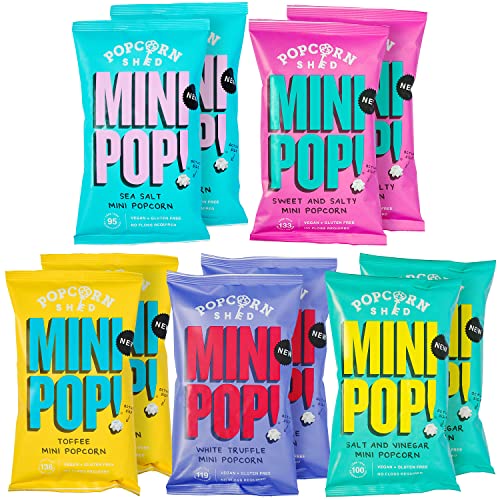 Mini Pop! Mini Popcorn Mix 10er Pack - Veganer, Glutenfreier, Milchfreier, Allergenfreier, Kalorienarmer, Gesunder Snack Mini Pop! Mini Popcorn Mix 10er Pack - Veganer, Glutenfreier, Milchfreier, Allergenfreier, Kalorienarmer, Gesunder Snack von Popcorn Shed