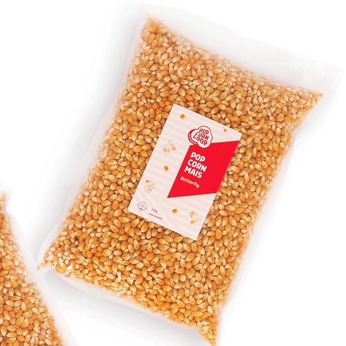 Popcorn Mais Butterfly 2 Kilo Kinopopcorn für Popcornmaschine Popcornloop Beste Gold Qualität Ohne Gentechnik Vegan Glutenfrei von popcornloop