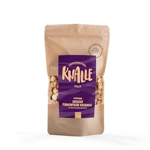 Popkornditorei Knalle - Nougat Piemonteser Haselnuss Popcorn Snack - knusprig duftend gebacken, handgemacht in Berlin aus besten Zutaten, 100g Popkornditorei Knalle - Nougat Piemonteser Haselnuss Popcorn Snack - knusprig duftend gebacken, handgemacht in Berlin aus besten Zutaten, 100g von Popkornditorei Knalle