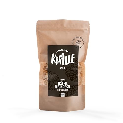 Popkornditorei Knalle - Trüffel Fleur de Sel Popcorn Snack - knusprig duftend gebacken, handgemacht in Berlin aus besten Zutaten, 100g Popkornditorei Knalle - Trüffel Fleur de Sel Popcorn Snack - knusprig duftend gebacken, handgemacht in Berlin aus besten Zutaten, 100g von Popkornditorei Knalle