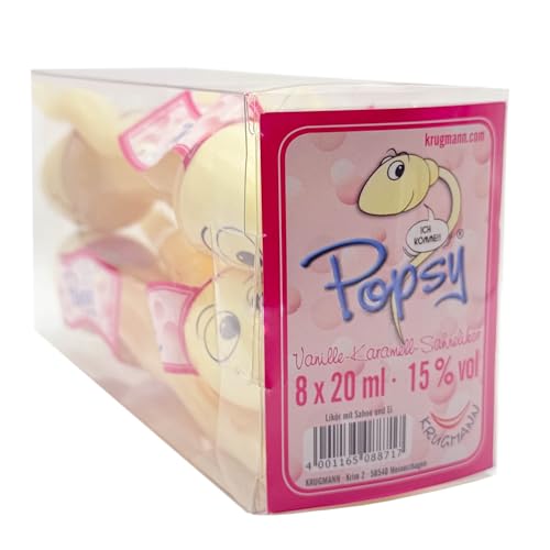 POPSY Vanille-Karamell-Sahnelikör – 15% Vol. 8 x 2cl – witzige Formflasche POPSY Vanille-Karamell-Sahnelikör – 15% Vol. 8 x 2cl – witzige Formflasche von Popsy