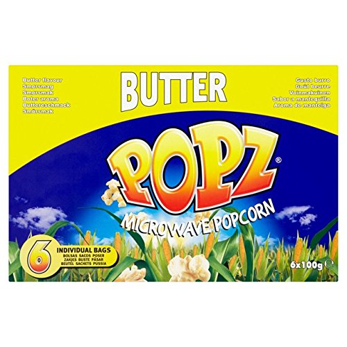 Popz Butter Mikrowellen-Popcorn 6 x 100 g von Popz