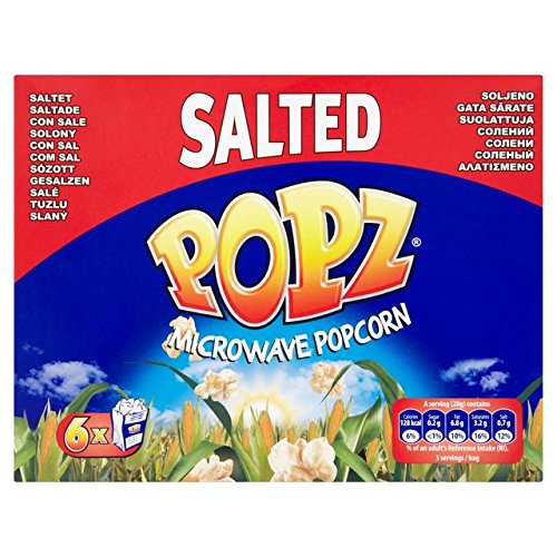 Popz Gesalzenes Mikrowellen-Popcorn 6 x 100 g von Popz