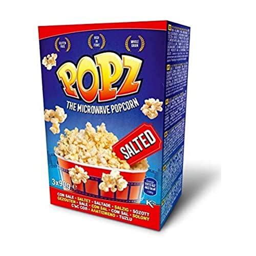 Popz Salted Popcorn, Popcorn Mais für das perfekte Filmerlebnis zu Hause - Mikrowellenpopcorn mit leckerem Meersalz, 270 g Popz Salted Popcorn, Popcorn Mais für das perfekte Filmerlebnis zu Hause - Mikrowellenpopcorn mit leckerem Meersalz, 270 g von Popz