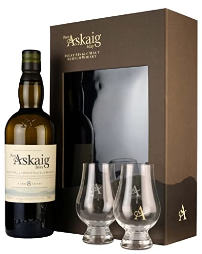 Port Askaig - Islay Single Malt Whisky - Geschenkset mit 2 Glencairn Gläsern von Port Askaig