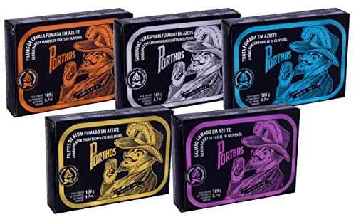 Porthos Portugiesische Sardinen, Lachs, Makrelenfilets, Forelle, Thunfisch, Gourmet - HOLZ GERÄUCHERT Porthos Portugiesische Sardinen, Lachs, Makrelenfilets, Forelle, Thunfisch, Gourmet - HOLZ GERÄUCHERT von Porthos