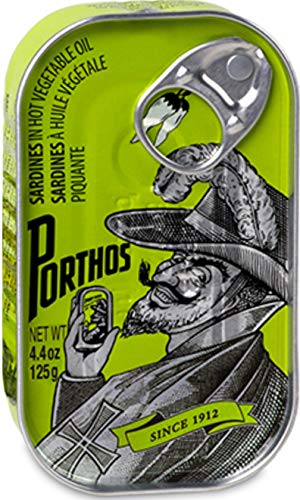 Porthos Sardinen in scharfem Pflanzenöl 125 g - Hohes Omega-3-Gehalt / Portugal von Porthos