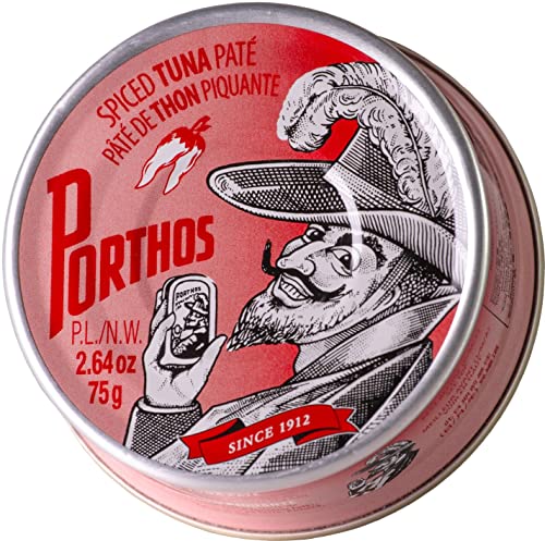 Porthos Würzige Thunfischpastete - Pikanter Thunfisch Aufstrich 75 g - Hohes Omega-3-Gehalt / Portugal von Porthos