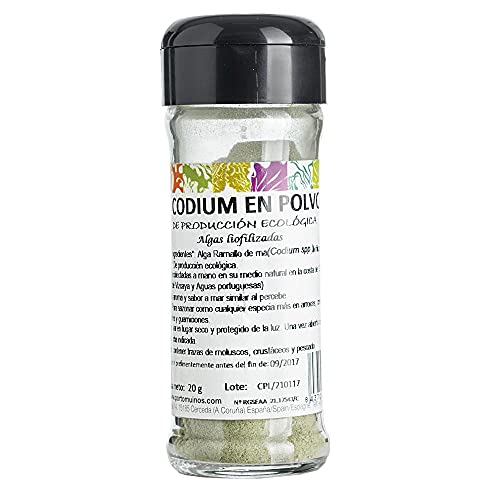 Codium - 20g | gemahlenes Algenpulver | Alternative zu Salz | Rohkost | viele Mineralstoffe | hohe Qualität von Porto Muiños