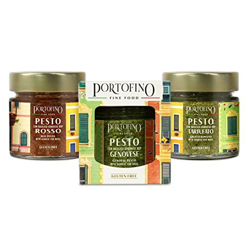 Portofino Fine Food - Pesto Genovese, Rotes und Trüffel mit Genoveser Basilikum g.U. - 3 x 100 g Portofino Fine Food - Pesto Genovese, Rotes und Trüffel mit Genoveser Basilikum g.U. - 3 x 100 g von Portofino Fine Food