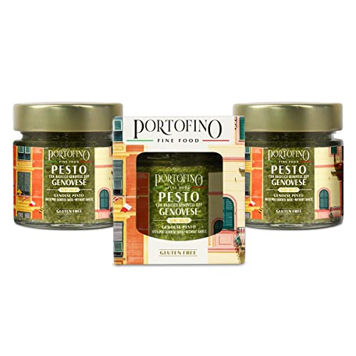 Portofino Fine Food - Pesto Genovese mit Genoveser Basilikum g.U. ohne Knoblauch - 3 x 100 g von Portofino Fine Food