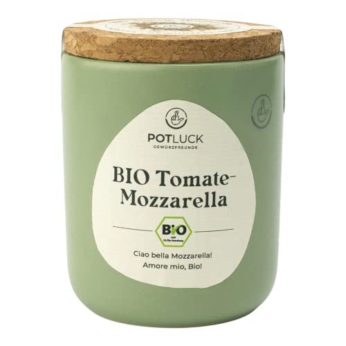 POTLUCK | Bio Tomate-Mozzarella Gewürz | Gewürzmischung im Keramiktopf | 65g | Vegan, glutenfrei und mit natürlichen Inhaltsstoffen von POTLUCK Gewürzfreunde