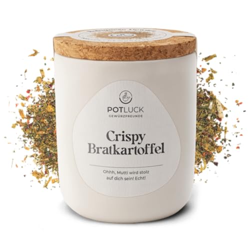 POTLUCK | Crispy Bratkartoffeln | Gewürzmischung im Keramiktopf | 60g | Vegan, glutenfrei und mit natürlichen Inhaltsstoffen von POTLUCK Gewürzfreunde